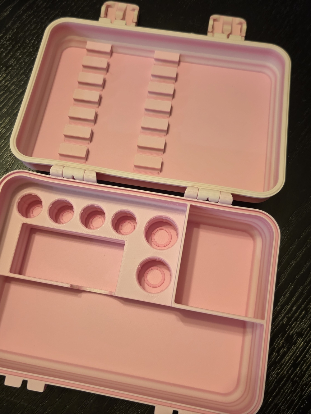 Pink Multi-Compartment Cosmetic & Craft Organizer Case